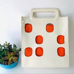 Retro 60’s Mod Vinyl Purse. Missing orange insert